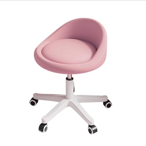 Image of Swivel Rolling Stool Drafting Chair with Wheels Pink Set of 1