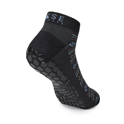 Image of Base 33 Low Rise Grip Socks - Pilates Socks with Non-Slip Grips, Arch Band Support, Wear for Yoga, Barre, Martial Arts