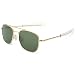 WELUK Men's Pilot Aviator Sunglasses Polarized 55mm Military Style with Bayonet Temples (Gold/Dark green, 55)