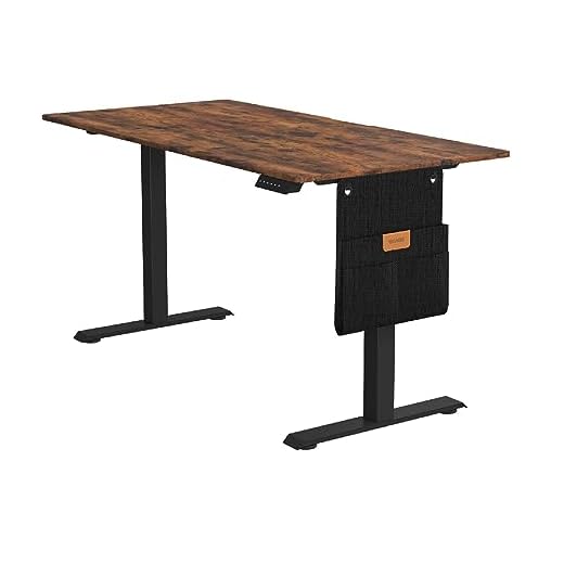 VASAGLE Escritorio Eléctrico de Altura Regulable, 60 x 120 x (72-120) cm, Ajuste Continuo, Función de Memoria con 4 Alturas, Marrón Rústico LSD172X01