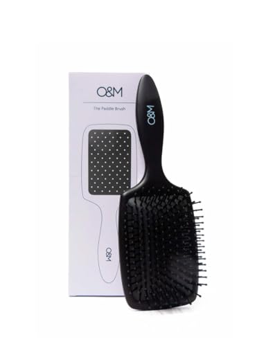 O&M Paddle Hair Brush for Women + Men, Anti Frizz, Ceramic