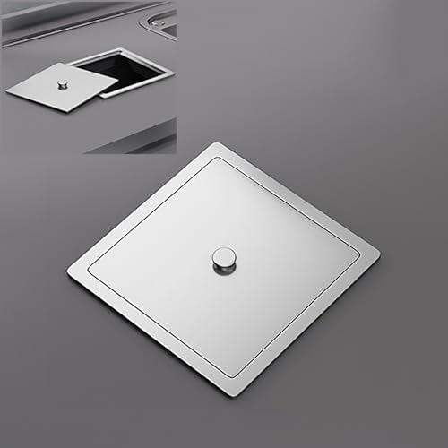 Stainless Steel Countertop Trash Can Lid Only, Recessed Garbage Bin Cover, 12x8in Silver Trash Can Lid for Kitchen & Bathroom (29.5x19.5cm)