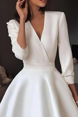 Half Sleeves Tea Length Wedding Guest Dresses for Women Satin A Line Midi Evening Dress Elegant Prom Party Dress3