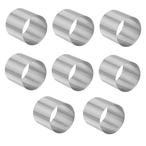 Sosoport 8 pièces Moule à Gâteau Rond Acier Inoxydable Anneaux pour Pâtisserie Multifonctions Cercles Mousses Facile à Nettoyer Cuisson et Décoration Dessert