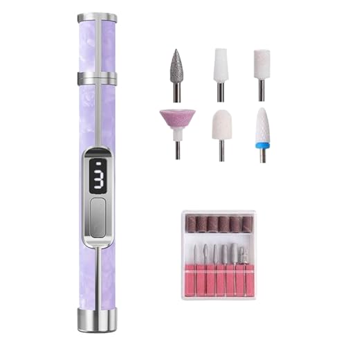 eléctrica de uñas – Equipado con una pantalla LED, ajuste de velocidades con doce cabezales de molienda para el hogar, spa, salón, viajes, camping, manicura y
