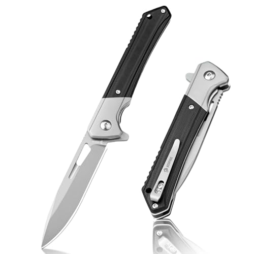 NedFoss ELF Pocket Knife, 3.3' D2 Blade EDC Knife with G10 Handle, Flipper Open, Deep Carry Pocket Clip, Lightweight Slim Utility Folding Knives for Men Women