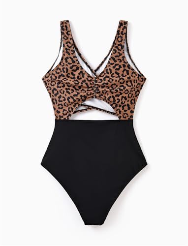 PATPAT Family Matching Swimsuits Swimwear Set for Couples Mommy and Me Striped Spliced Bathing One-Piece Swimsuits