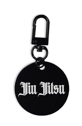 Jiu Jitsu Artes Marciales Sport, llavero, con mosquetón, etiqueta de identificación, círculo, pin, Negro, Talla única