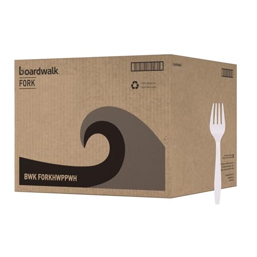 Boardwalk Heavyweight Polypropylene Cutlery Fork White 1000/Carton