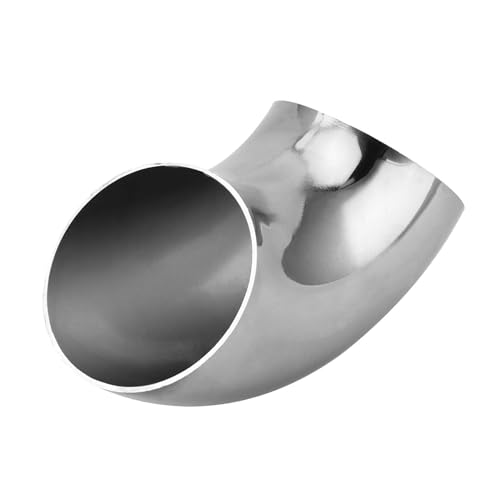 Krtopo 2 PCS Auspuffbogen 90 Grad Rohr Edelstahl Dorn Biegung Dornbogen für Auto Modifizierte Auspuffbogen Rohr, Treppe Handlauf (2,5’’ 63mm)