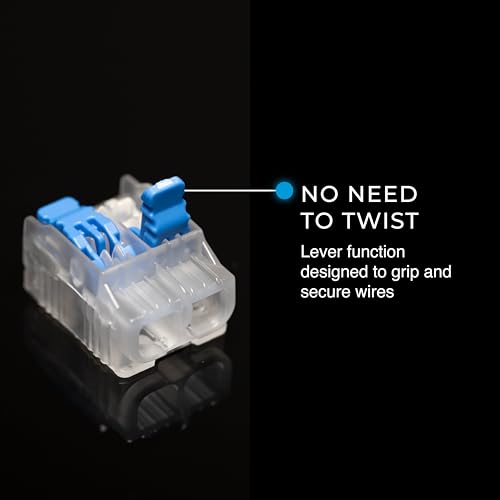 Image of Ideal Electrical in-Sure Lever Wire Connector,12 AWG, 2-Port (30-01L22), Bag of 10-Compact Releasable Connectors for Solid and Stranded Wires
