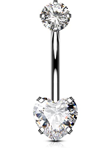 OUFER Body Piercing Belly Button Piercing Titanium Belly Piercing 12 mm Extra Long 14G Navel Piercing Jewellery Navel Piercing Jewellery Navel Piercing Jewellery Navel Piercing