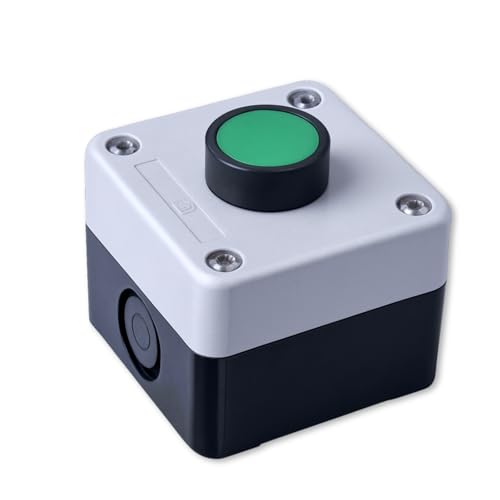 Rankomu Bouton Poussoir Vert IP54 ABS - Interrupteur Poussoir Momentané pour Ouvre-Porte, Télécommande Contacteur AC/Relais (68x72x54mm)
