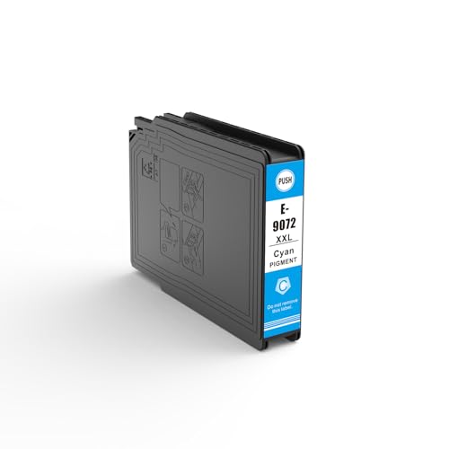 Techtek Cartucho de Tinta 90ml Compatible con [Epson] Workforce Pro WF-6000, Workforce Pro WF-6090, WF-6090 D2TWC, DTWC, DW, WF-6590, WF-6590 D2TWFC, DTWFC, DWF sustituye T9072 (C13T907240)