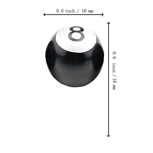 Image of Valve Caps Aluminum 8 Ball Cars Tires Valve Stem Caps Cover Dustproof Universal for Most of Cars SUV Bike Trucks Motorcycles 4 Pcs /Set (Black)
