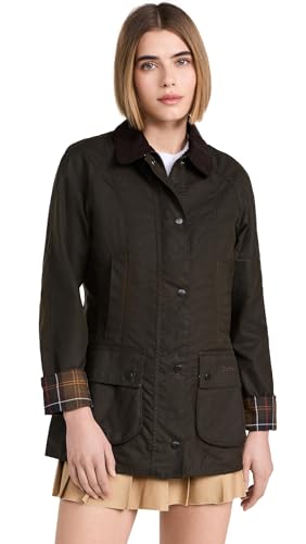 Barbour Damen Wachsjacke Classic Beadnell Olive grün - 38