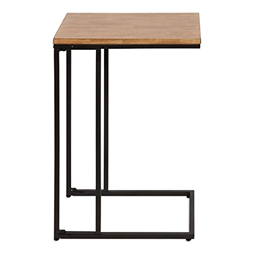 Kate And Laurel Lockridge Modern C-Shape End Table, 19 X 12 X 27, Rustic Brown And Black, Decorative Minimalist Accent Table For Storage And Display #TOP3