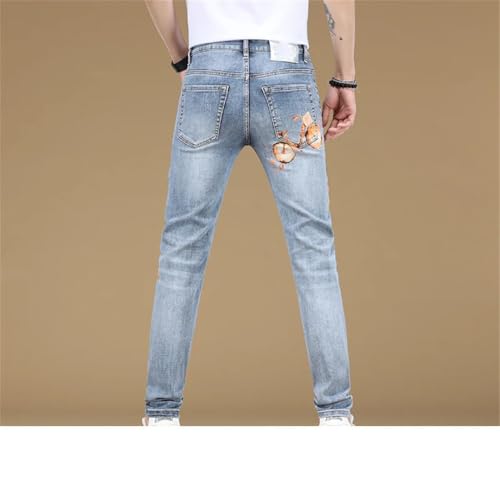 Men's Trousers Printing Breathable Comfortable Stretch Slim Fit Skinny Jeans3