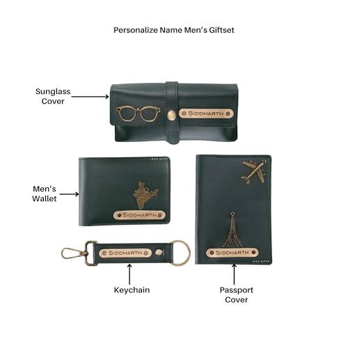 Image of AICA Personalized Name & Charm Sunglass Cover Giftset for Men (Grey)