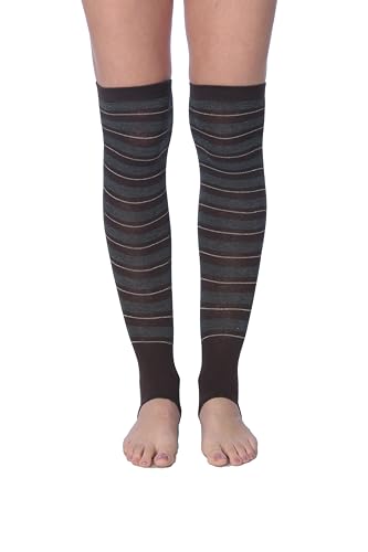 Image of Tipi Toe Women's Stirrup Yoga Socks, Lightweight Knee-High Leg Warmers, Open Heel Non-Slip Design. Ideal for Yoga & Dance