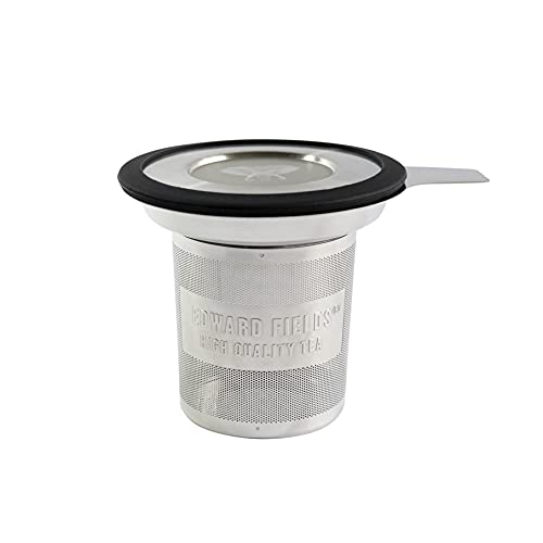 Edward Fields Tea ® - Infusore per tè in acciaio inossidabile con coperchio per tè sfuso. Filtro colino da tè con manico per infusi di foglie sciolte.