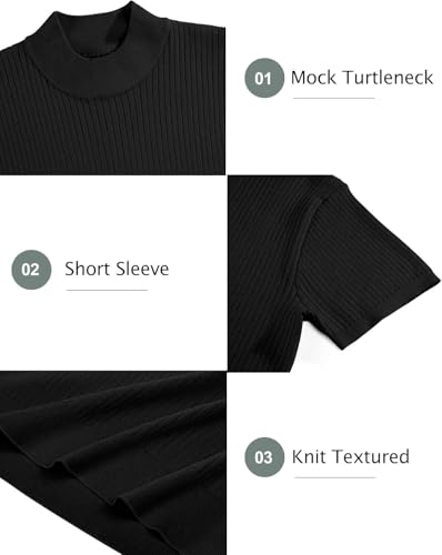 Image of DENIMHOLIC Mens Cotton High Neck T Shirt for Men Half Sleeve Turtleneck Tshirt Cotton Highneck Turtle Neck for Men Mock Neck for Man