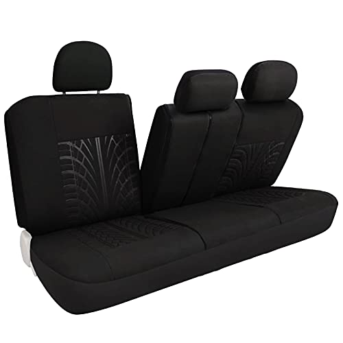 Leader Accessories 17Pcs Embossed Black Auto Car Seat Covers Combo Pack For Cars Suv - Front Seats Set And 50/50 Or 60/40 Rear Split Bench #TOP5