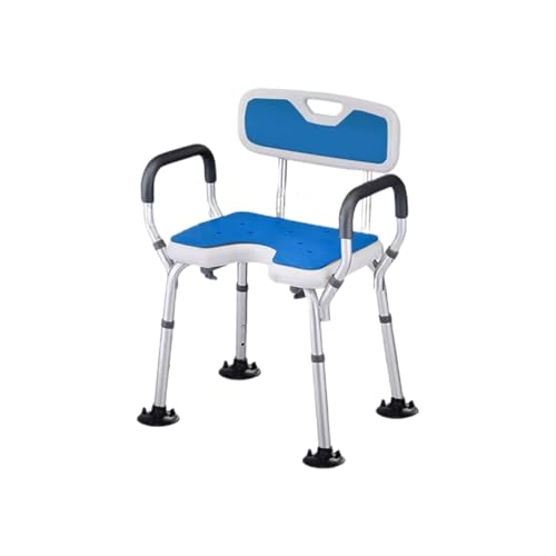 Silla Ducha Interior Brazos y Respaldo,Asiento baño ergonómico y Ligero Aluminio,para Uso hogar, baño, Dormitorio, Sala Estar(Style 2,Mat 2)