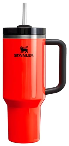 Image of STANLEY Quencher H2.0 Tumbler with Straw 40 oz | Flowstate 3-Position Lid | Cup Holder Compatible for Travel | Insulated Stainless Steel Cup | BPA-Free | Neon Orange