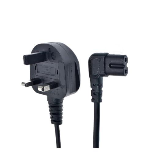 Cable alimentación CA de 3 clavijas C7 figura 8 angular de 3M para cámaras e impresoras 3