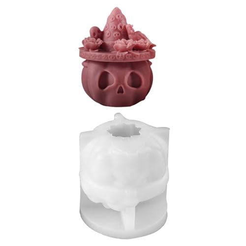 Molde de silicona calabaza y calavera para hornear miniatura 3