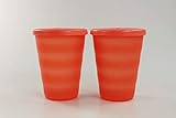 Spülmaschinenbeständig Tupperware Junge Welle Trinkhalmbecher 330 ml orange Trinkhalm Becher (2) 36635