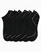 Avia Womens Low Cut Socks - 6 Pack Cushioned Performance Stretch Moisture Wicking Athletic No Show Socks for Women (4-12), Size 4-9, All Pure Black