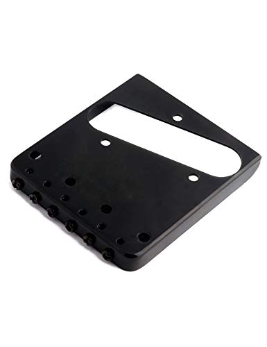 Metallor Vintage Guitar Bridge 6 Saddles String Through Body Bridge Compatible With Tele Telecaster Ashtray Style Electric Guitar Parts Replcement Black. #TOP6