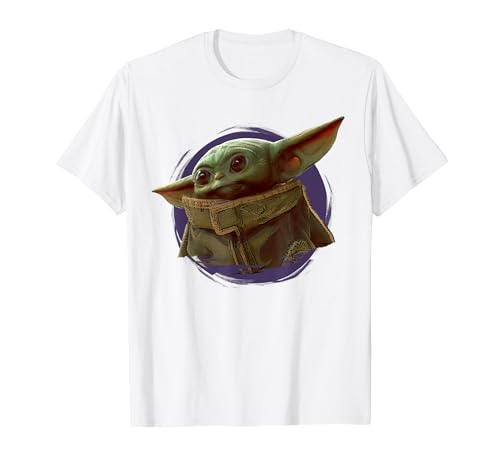 Star Wars The Mandalorian The Child Purple Smoke T-Shirt, Men, White, Small