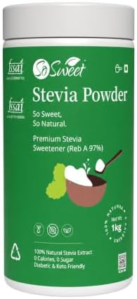 So Sweet Stevia Powder 1kg with "FREE" Erythritol 30 Sachets 100% Natural Sweetener