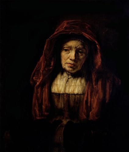 Tableaux Peinture sur Toile Portrait de Vieille Femme par Rembrandt Décoration Chambre 60x90cm