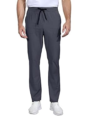 AMAZON - Men’s Lightweight Joggers Quick Dry Cargo Hiking Pants Track Running Workout Athletic Travel Golf Casual Outdoor Pants-L Grey