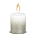 Bolsius Fading Metallic Set of 6 Unscented Pillar Candles 2.75 X 3.25 Inch White/Champagne Decoration Candles - Clean Burning Dripless Dinner Candles for Wedding, Home Décor, Party, Spa,(80x68mm)