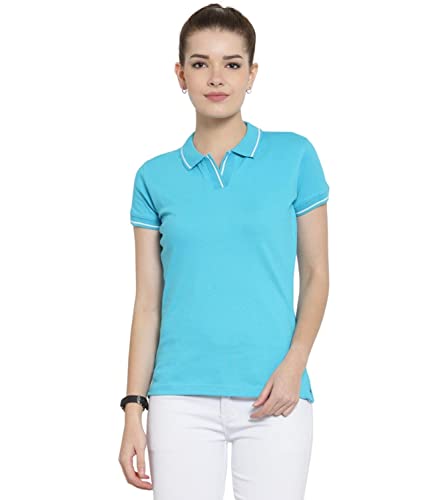 Image of Scott International Women's Regular Fit 100% Pure Organic Cotton Polo T-Shirt | Womens Polo Collar Neck T-Shirt | Cotton Plain Polo Neck Half Sleeve T-Shirt | Tshirts for Women