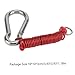 Zip Safety Rope Trailer Breakaway Cable Anti-Drop Car Retractable Spring Hook Strip Red Hardware.