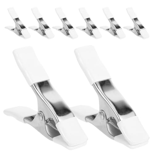 Housoutil Backdrop Spring Clamps 8pcs Plastic Backdrop Stand Clamps Photography Heavy Duty Spring Clips for Background Stand,photo Studio,photography,wood Working White