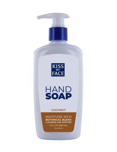 Kiss My Face Coconut Hand Soap, Tropical Moisture Cleanse, With Added Yarrow And Coconut Water, Easy To Use Hand Soap Pump, Coconut Scented, Cruelty Free & Vegan Soap, 9 Fl Oz Bottle #TOP25
