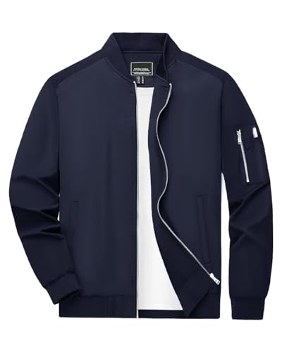 Image of Boladeci Men's Bomber Jackets Lightweight Water Resistant Spring Fall Full Zip Thin Casual Windbreaker Light Jackets