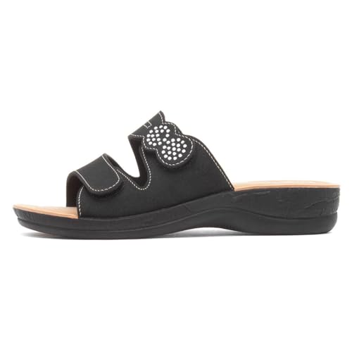 Softlites Womens Black Easy Fasten Mule Sandal - Size 5 - Black