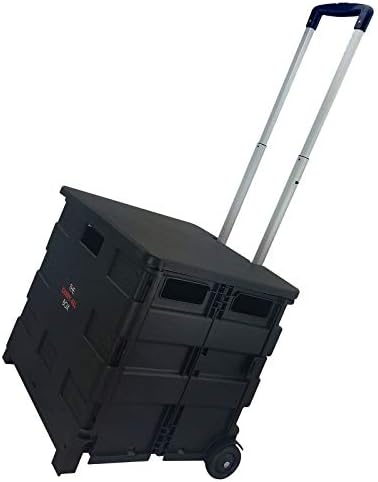 Elama Home Heavy Duty Utility Carry All Easy Folding Cart with Lid