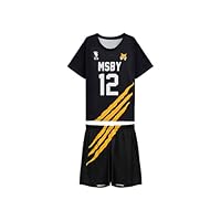 Amazon.co.jp: ハイキュー 黒狼隊MSBY ユニフォーム 半袖 半