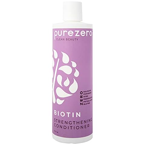 Purezero Biotin Conditioner - 12 Fl Ounces - Anti Thinning Formula - Volumizing, Thicker, Fuller Hair - Zero Sulfates, Parabens, Dyes, Gluten - 100% Vegan & Cruelty Free - Great for Color Treated Hair Cover