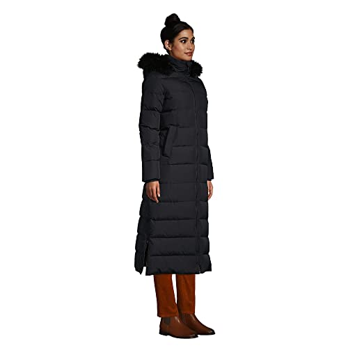 Lands' End Womens Maxi Down Coat Black Regular Large #TOP2