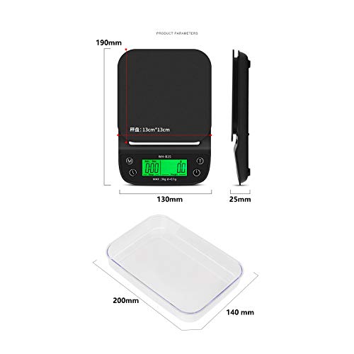 Anself WH-B25 Tela de LCD de alta definição LED Retroiluminação verde Café feito à mão Balança eletr